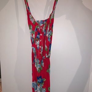 Hollister Red Summertime Floral Dress Size Medium